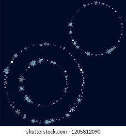 Abstract form of flying snowflakes Randomly floating snowflakes, snow flakes Modern design of packaging, wallpaper, tile, textile, cover