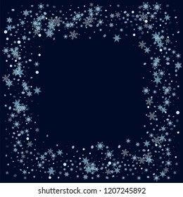 Abstract form of flying snowflakes Randomly floating snowflakes, snow flakes Bright design of packaging, wallpapers, tiles, textiles, covers