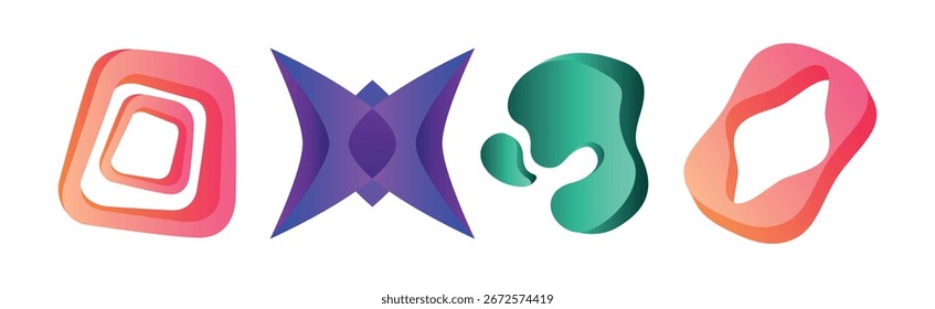 Abstract Form and Graphic Shaped Element Vector Set
