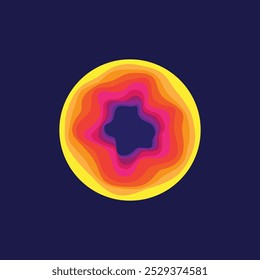 Abstract form like thermal map. Colorful heat map icon. Vector element design.