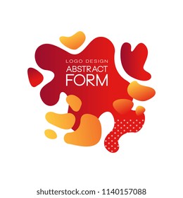 Abstract form logo design, brand identity element in flat style, colorful original abstract texture for poster, banner vector Illustration on a white background