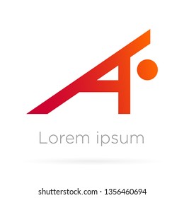 Abstract form to make emblem in reddish color and with the phrase lorem ipsum.