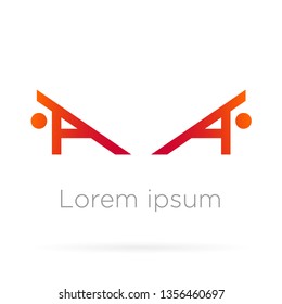 Abstract form to make emblem in reddish color and with the phrase lorem ipsum.