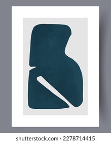 Abstract form nordic boho wall art print. Contemporary decorative background with boho. Wall artwork for interior design. Printable minimal abstract form poster.