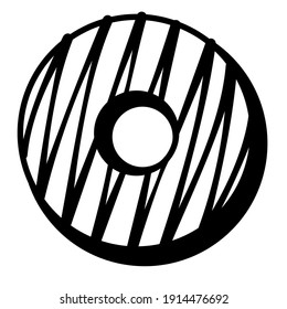 Forma abstracta de un objeto. Tal vez una silueta de una galleta o un juguete. Idóneo para usar como iconos y patrones. Imagen en blanco y negro del vector