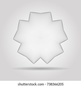 An abstract form object in Wireframe Style. Isolated Object. Vector Illustration.