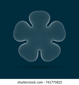 An abstract form object in Wireframe Style. Isolated Object. Vector Illustration.