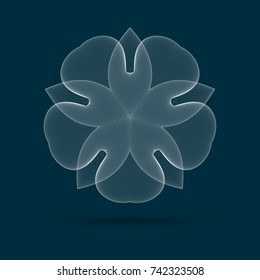 An abstract form object in Wireframe Style. Isolated Object. Vector Illustration.