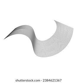 Forma abstracta de la materia que fluye el humo. Elementos vectoriales en un fondo negro.