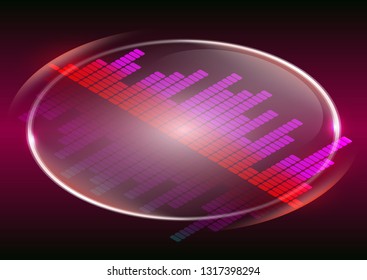 Abstract form of sound wave, digital equalizer, sound impulses of musical rhythm. Bright background for your design. Vector illustration