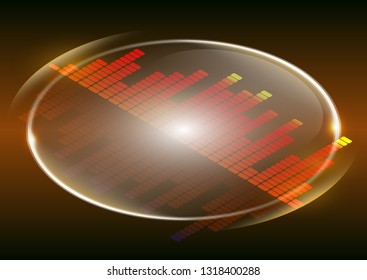 Abstract form of sound wave, digital equalizer, sound impulses of musical rhythm. Bright background for your design. Vector illustration