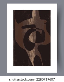 Abstract forms chaotic imagination wall art print. Wall artwork for interior design. Contemporary decorative background with imagination. Printable minimal abstract forms poster.