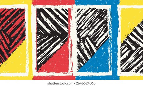 Abstrato forma listras de contraste em colorido texturizado padrão de fundo design