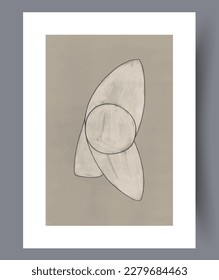Abstract forms geometric experiment wall art print. Contemporary decorative background with experiment. Printable minimal abstract forms poster. Wall artwork for interior design.