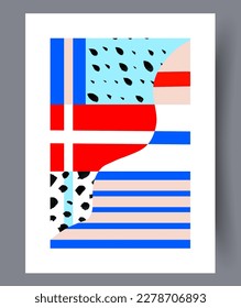Abstract forms geometric picture wall art print. Wall artwork for interior design. Contemporary decorative background with picture. Printable minimal abstract forms poster.