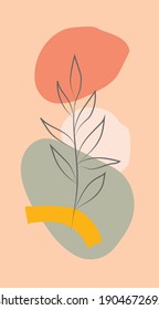 ABSTRACT FORMS - ABSTRACT GRAPHICS WITH ABSTRACT FORMS OF ORANGE ON A BEIGE BACKGROUND