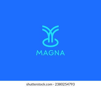 Abstract fountain linear logo. Minimalistic tree sheaf ear of wheat flat logotype. Vector illustration.