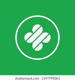 Abstract four clover leaf logo icon for apps or websites