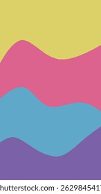 abstract four color wave background with minimalist flat style