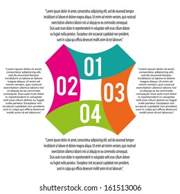 abstract four easy steps on white background