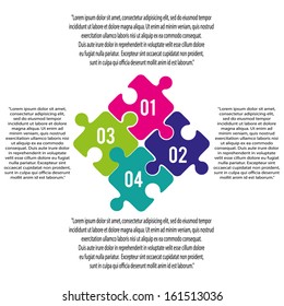 abstract four easy steps on white background
