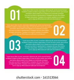 abstract four easy steps on white background