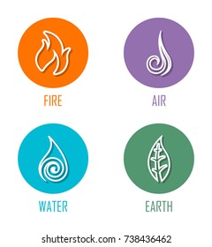 Abstract Four Elements Fire Air Water Stock Vector (Royalty Free ...