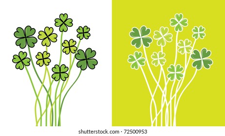 abstract four leaf clovers for St. Patrick's day
