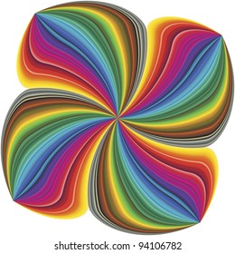 Abstract four leave clover in full color spectrum