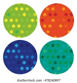 Abstract four stars frames set isolated on a white background.