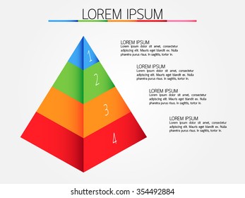 Pyramid Success Three Sections Infographics Presentations Stock Vector ...