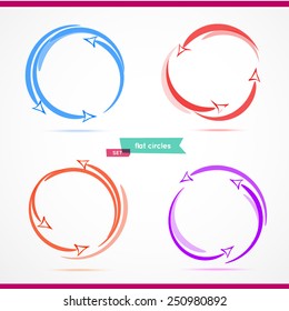 Abstract four technology circles arrow. Vector illustration for your business