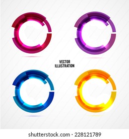 Abstract four technology circles. Vector illustration