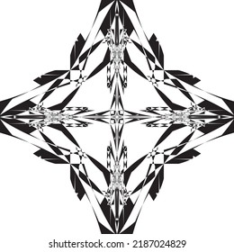 Abstract four wais bridge in perspective stellar like black on transparent background designer cut