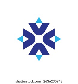 Abstract Four-Pointed Star Logo Design