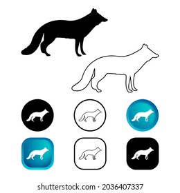 Abstract Fox Animal Icon Set
