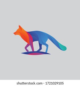 Abstract fox Color Full Design illustration vector template. Suitable for Creative Industry, Multimedia, entertainment, Educations, Shop, and any related business