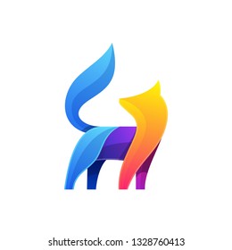 Abstract Fox Colorful Designs illustration vector template. Suitable for Creative Industry, Multimedia, entertainment, Educations, Shop, and any related business