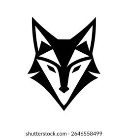 Abstract fox face logo icon vector silhouette