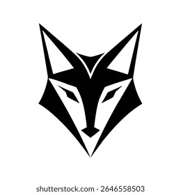Abstract fox face logo icon vector silhouette
