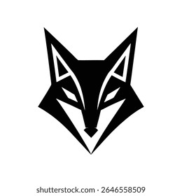 Abstract fox face logo icon vector silhouette