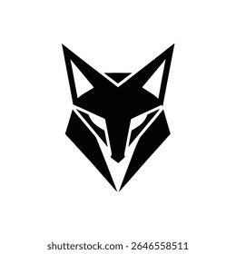 Silueta Abstractas del Vector del icono del logotipo de la cara del zorro