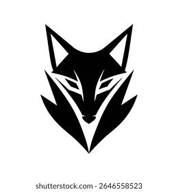 Abstract fox face logo icon vector silhouette