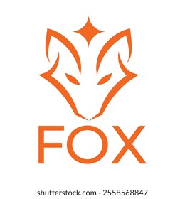abstract fox head flat minimalist logo design