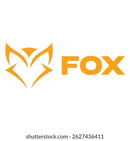 Diseño de logotipo minimalista plano de cabeza de zorro abstracto