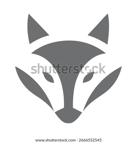 Abstract Fox Head Silhouette Logo Design