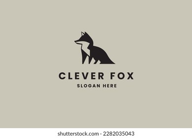 logotipo de zorro abstracto, vector animal, marca comercial