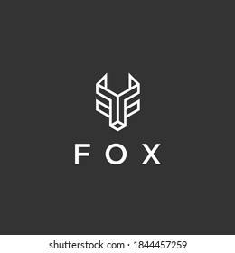 logotipo de zorro abstracto. icono de cristal