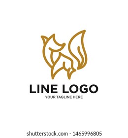 Abstract Fox Logo Design Creative Line Vector