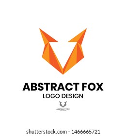abstract fox logo design vector